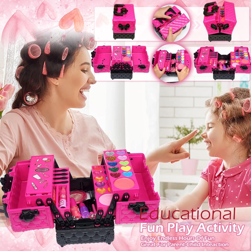 ROKKES Makeup Kit Toys for Girls - Kids Makeup Kit for Girl Washable Real Make-up Kit Toy for Little Girls  Toddler Make up & Non-Toxic Cosmetic Set  Age4-12 Year Olds Child Birthday Gift - Image 4